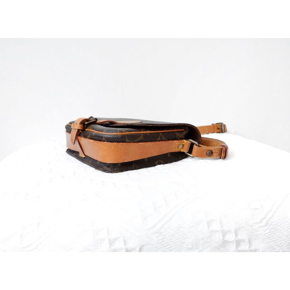 Louis Vuitton shoulder cartouchiere mini vintage brown monogram canvas leather cross body bag
