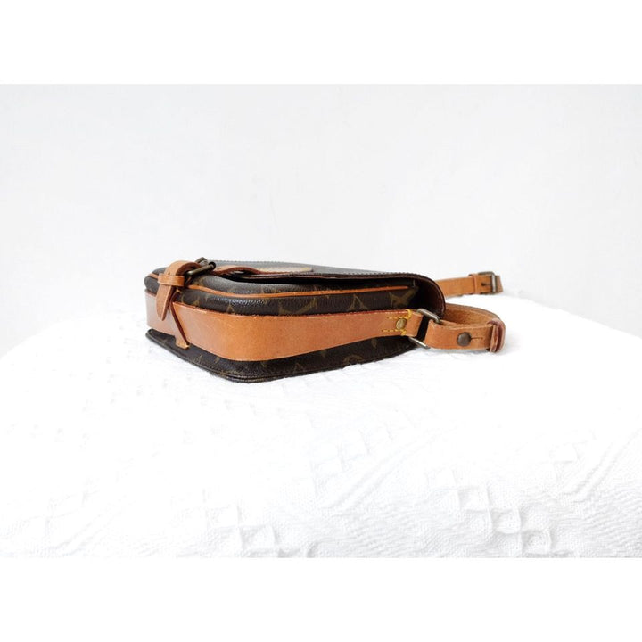 Louis Vuitton shoulder cartouchiere mini vintage brown monogram canvas leather cross body bag
