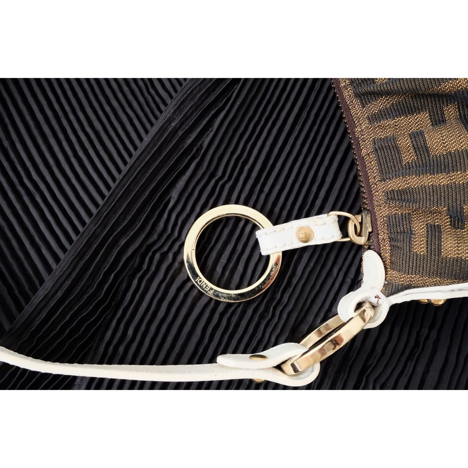 Fendi zucca canvas leather bag