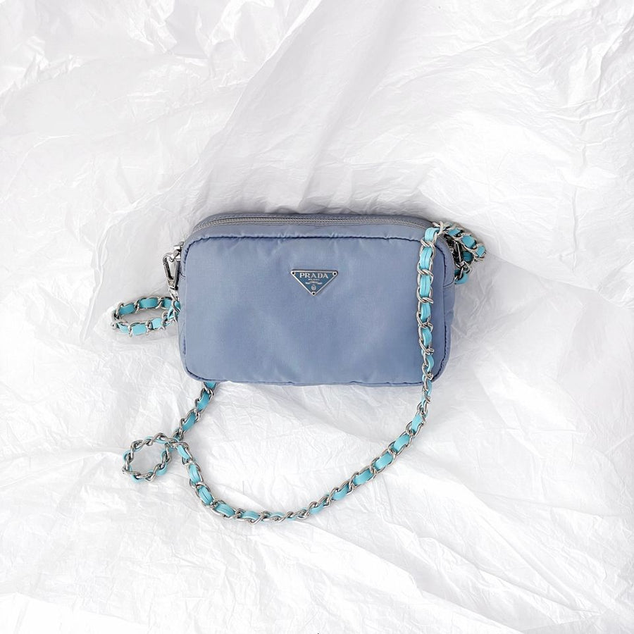 Prada nylon clutch+chain