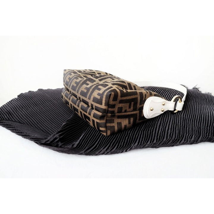 Fendi zucca canvas leather bag