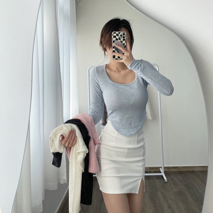 U型下擺top／4色入／Free size