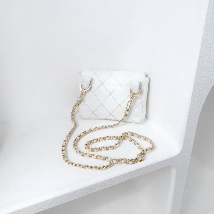 Chanel vintage quilted sheepskin CC belt bag