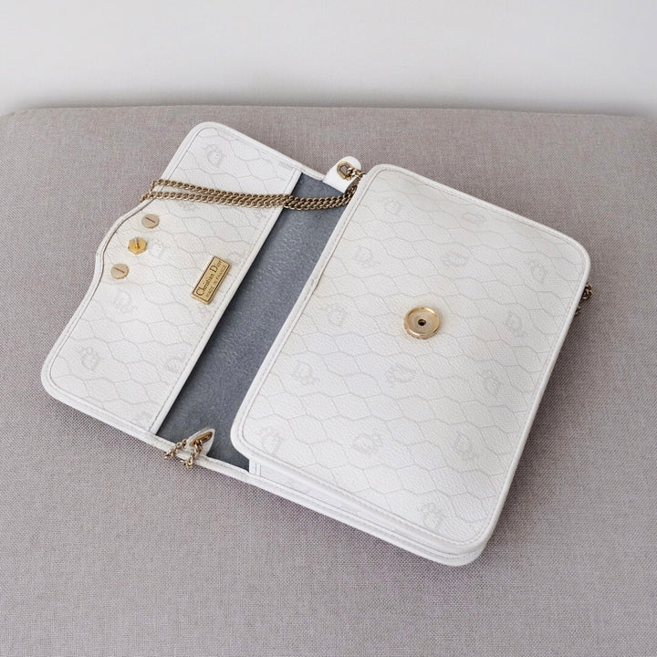 Dior vintage honeycomb pvc chain shoulder bag