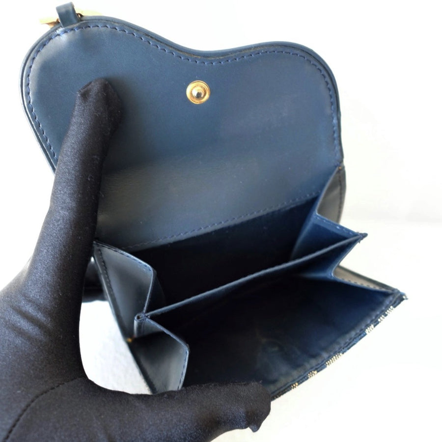 Dior saddle trotter bi-fold wallet navy