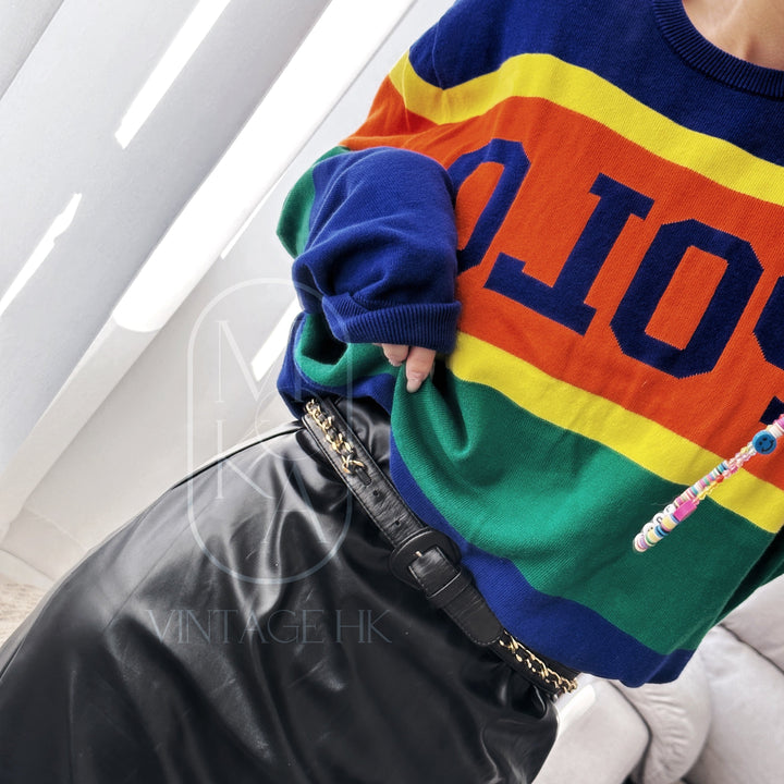 Chanel vintage quilted sheepskin CC belt bag+chain