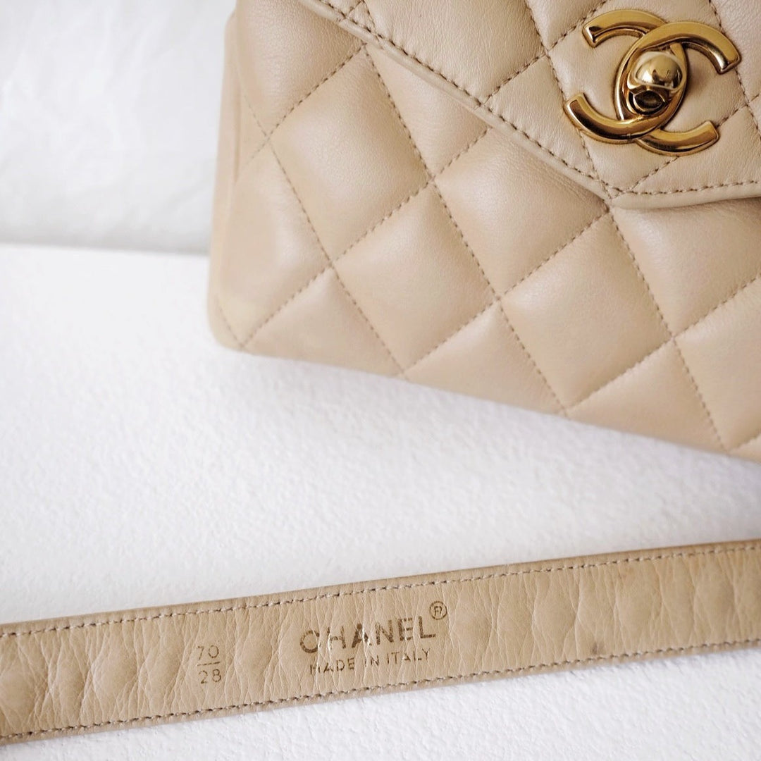 Chanel vintage quilted sheepskin CC belt bag