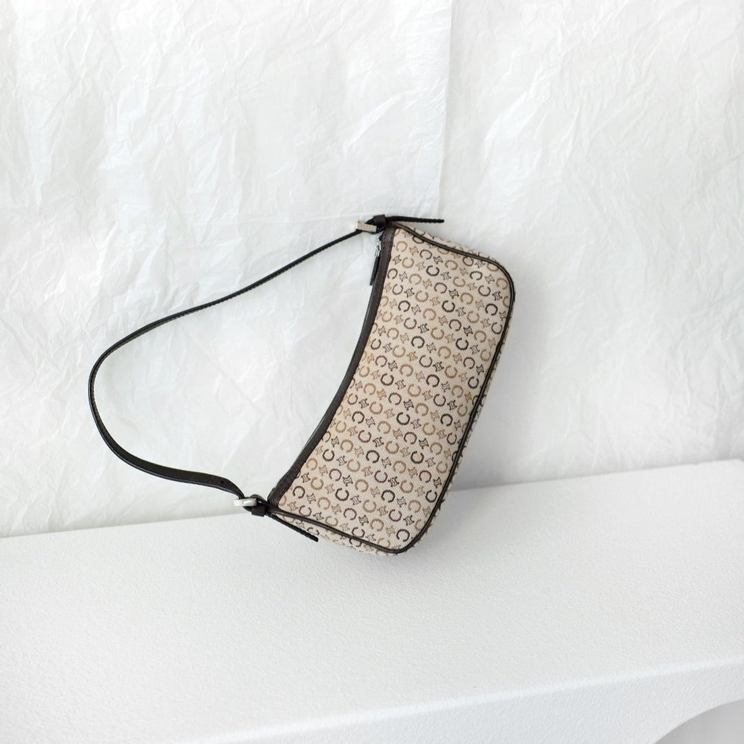Celine canvas leather shoulder bag