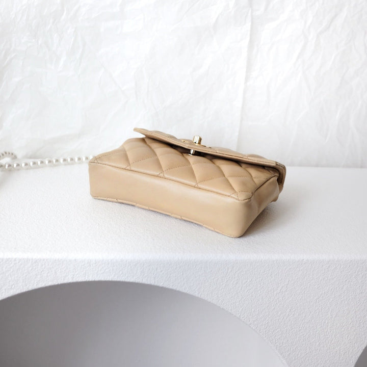 Chanel vintage quilted sheepskin CC belt bag