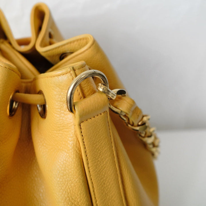 Chanel vintage CC drawstring cowhide bucket bag