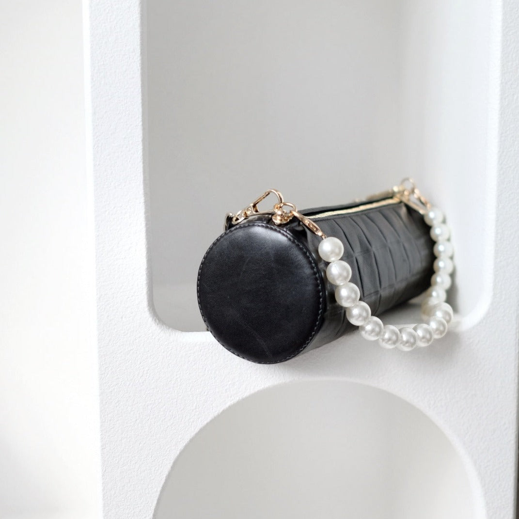 Chanel vintage chocolate bar cc cylinder bag
