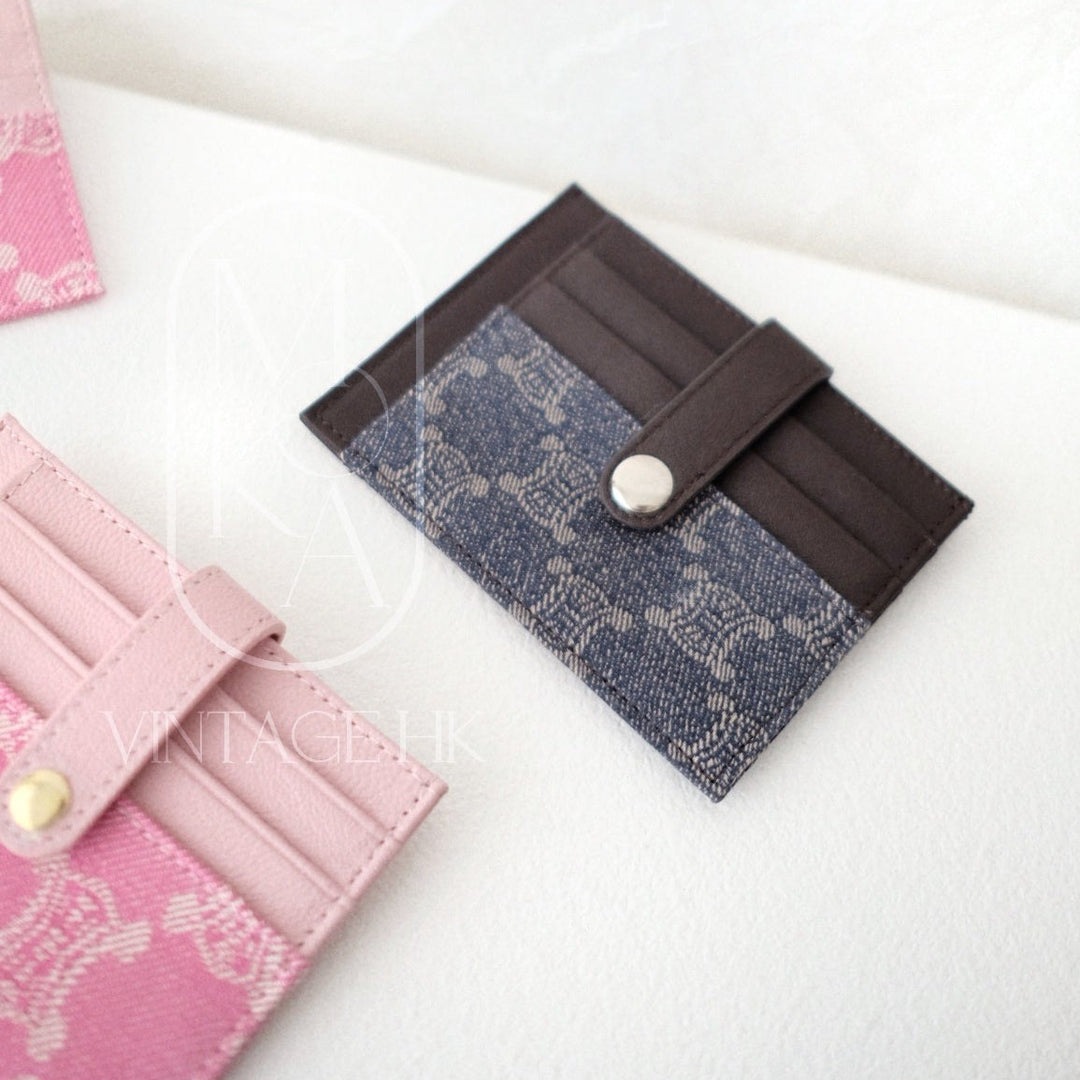 Celine canvas leather handmade card holder