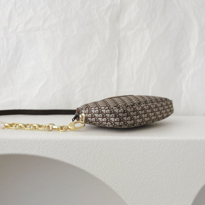 Dior vintage trotter jacquard pouch+chain