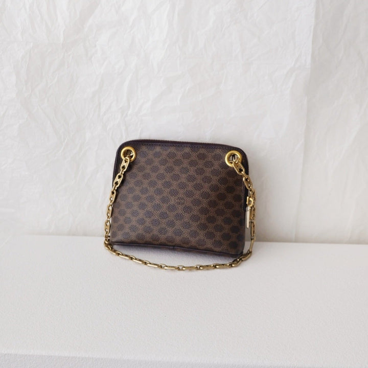 Celine leather clutch+chain