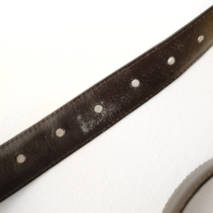 Celine vintage horse carriage leather belt brown