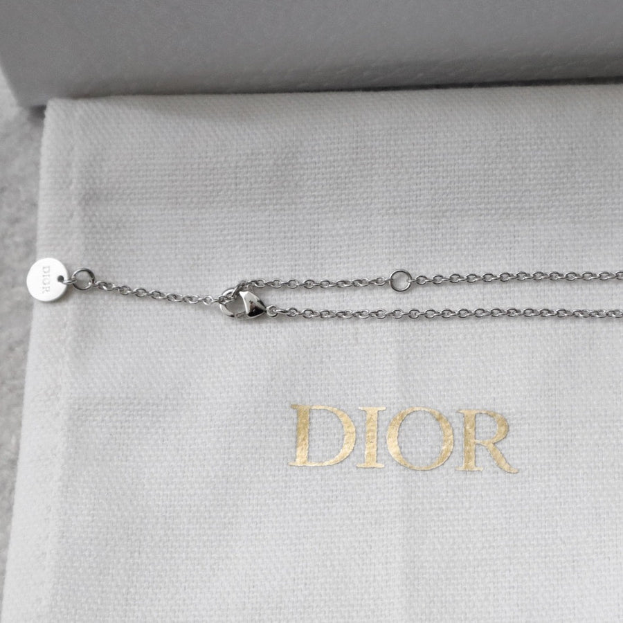 Clair D Lune Necklace Gold-Finish Metal and White Crystals | DIOR US