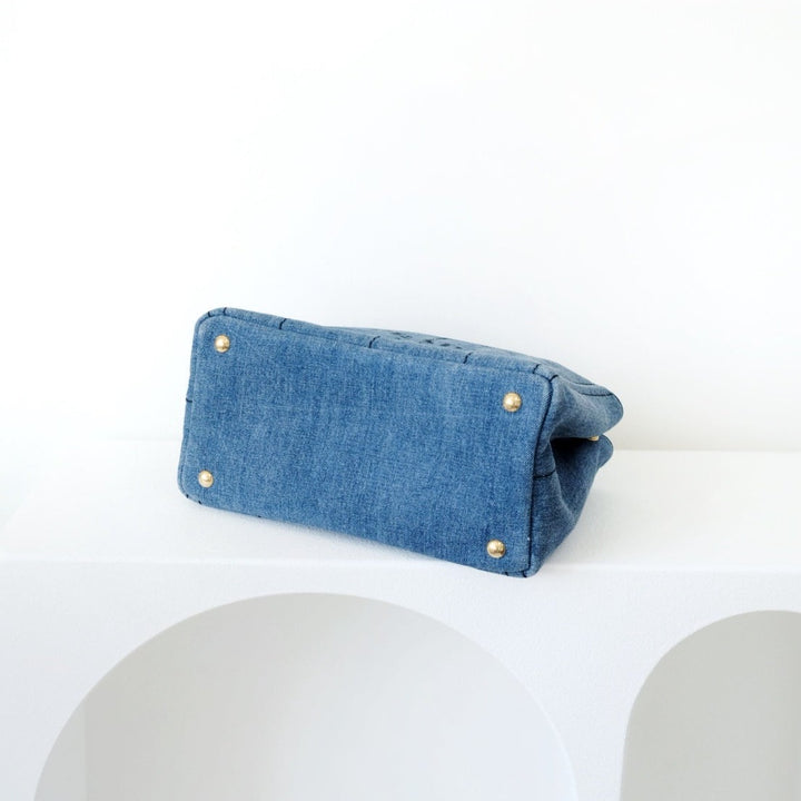 Prada canapa 2way denim shoulder hand bag