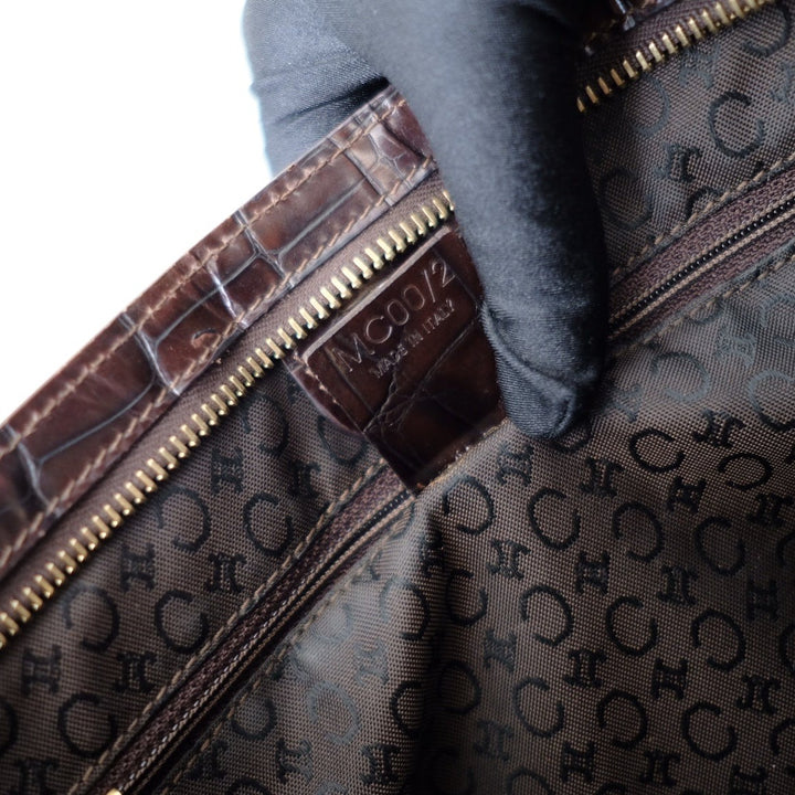 Celine vintage denim and leather chain bag