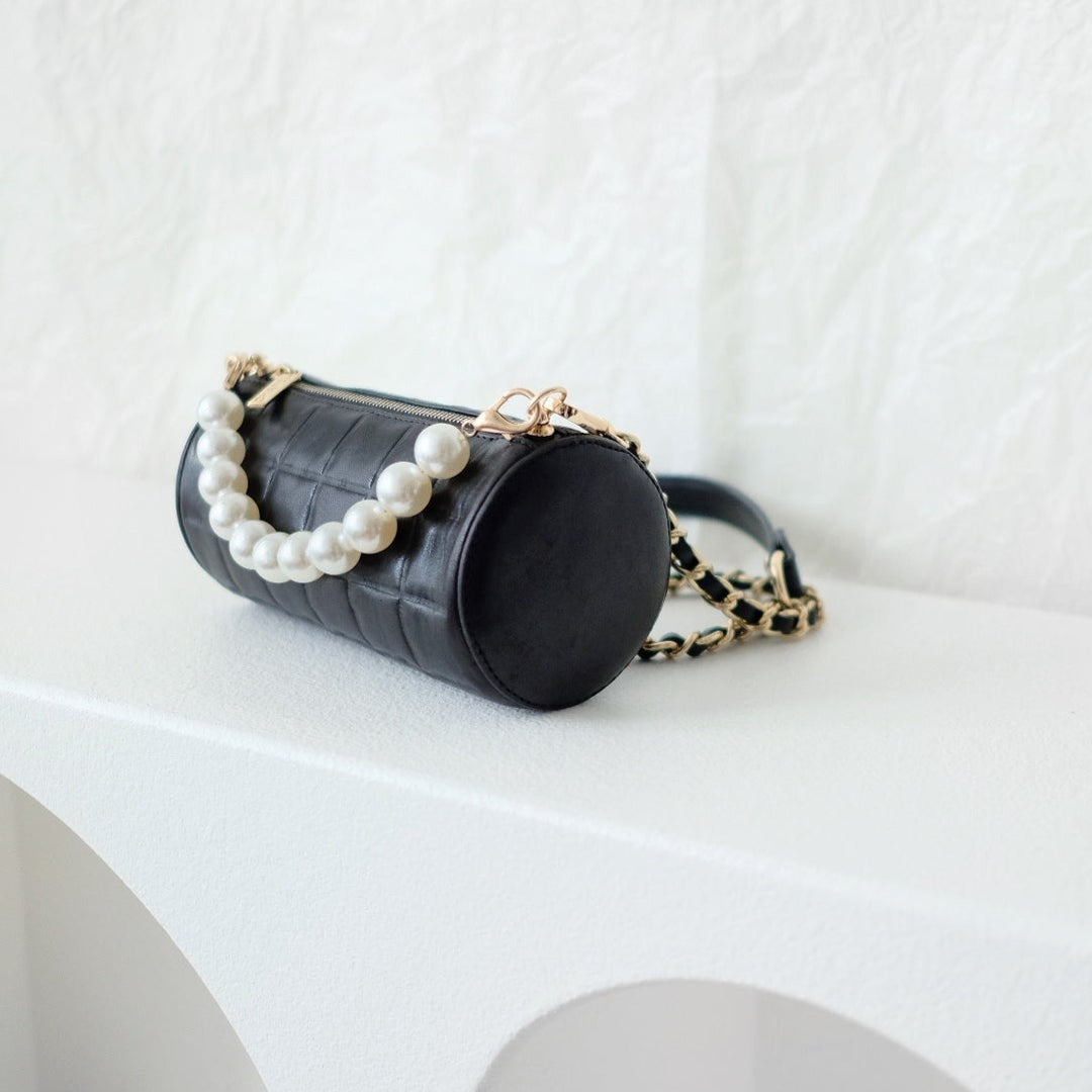 Chanel vintage chocolate bar cc cylinder bag