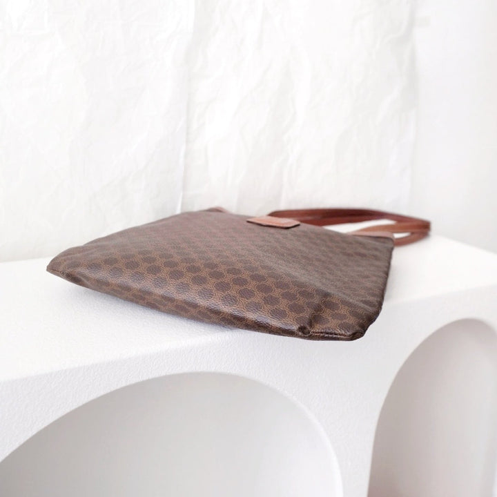 Celine macadam brown pvc leather tote bag