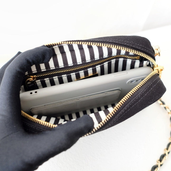 Prada denim clutch+chain
