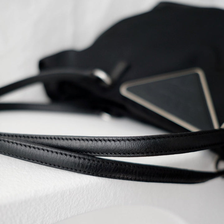 Prada nylon tote bag with keychain