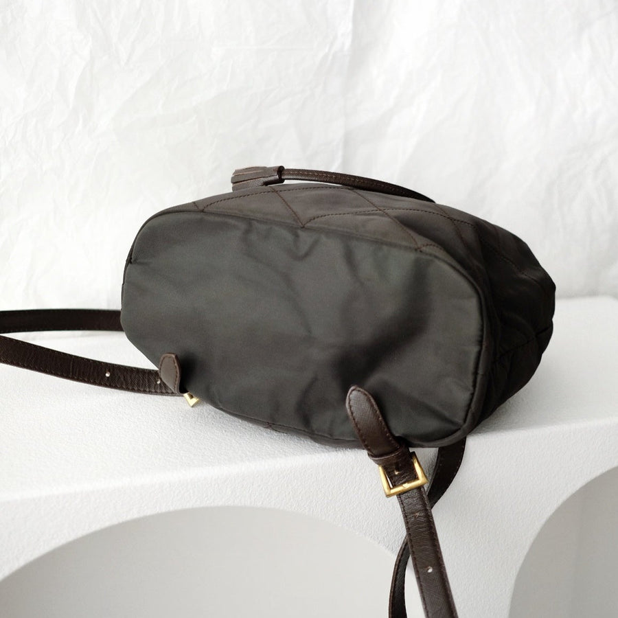 Prada matelasse nylon leather backpack