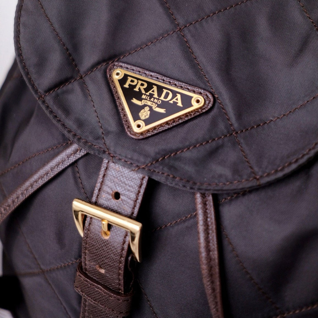 Prada matelasse nylon leather backpack