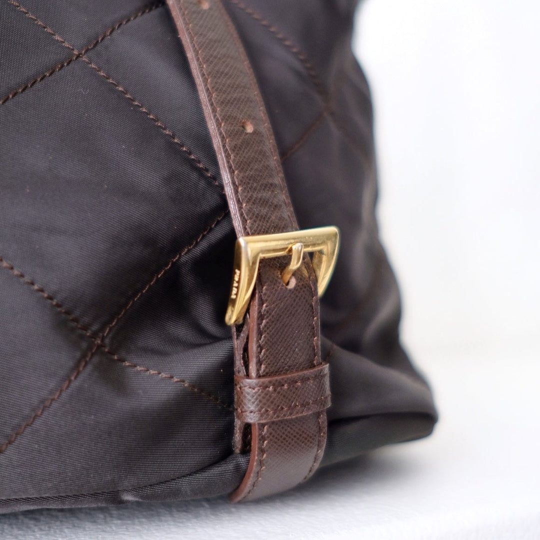 Prada matelasse nylon leather backpack