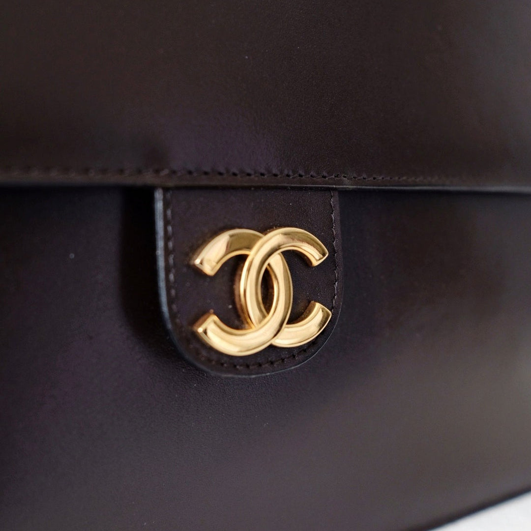 Chanel vintage box leather flap chain bag