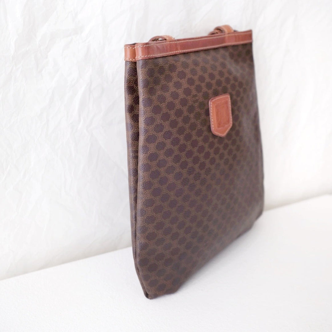 Celine macadam brown pvc leather tote bag