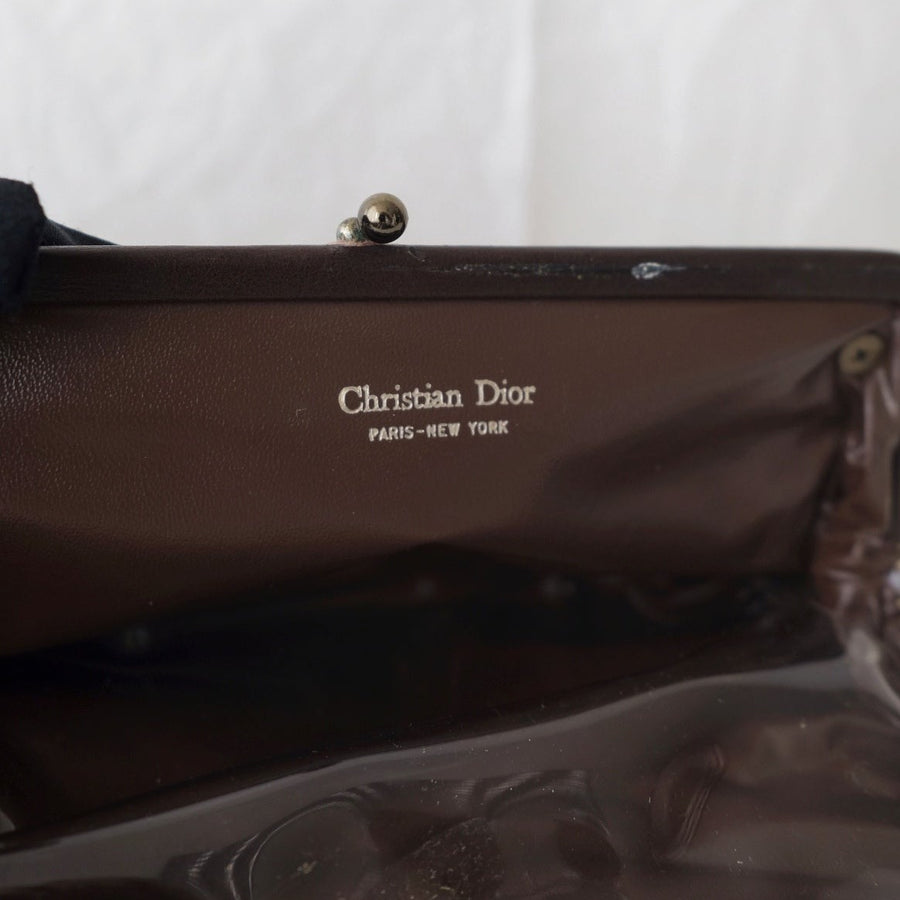 Dior vintage kiss-lock clutch bag+chain
