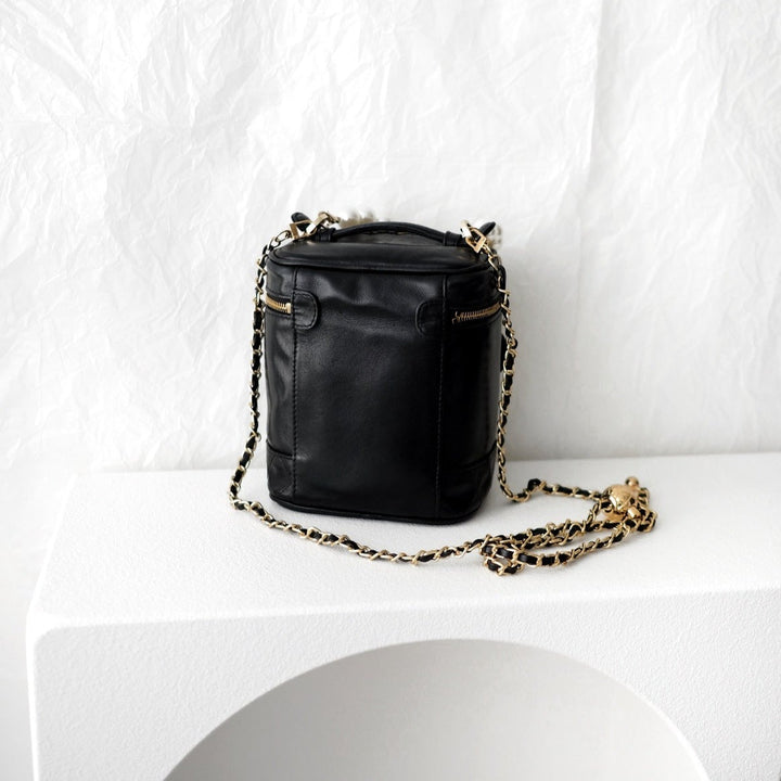 Chanel vintage coco sheepskin wash bag