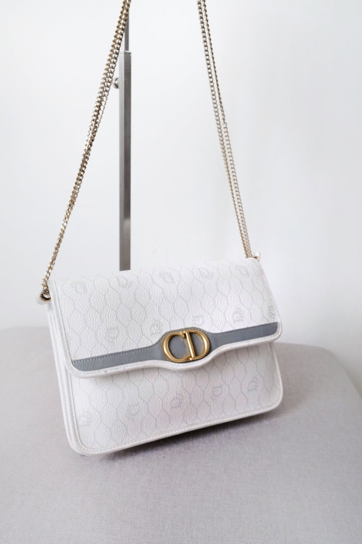 Dior vintage honeycomb pvc chain shoulder bag