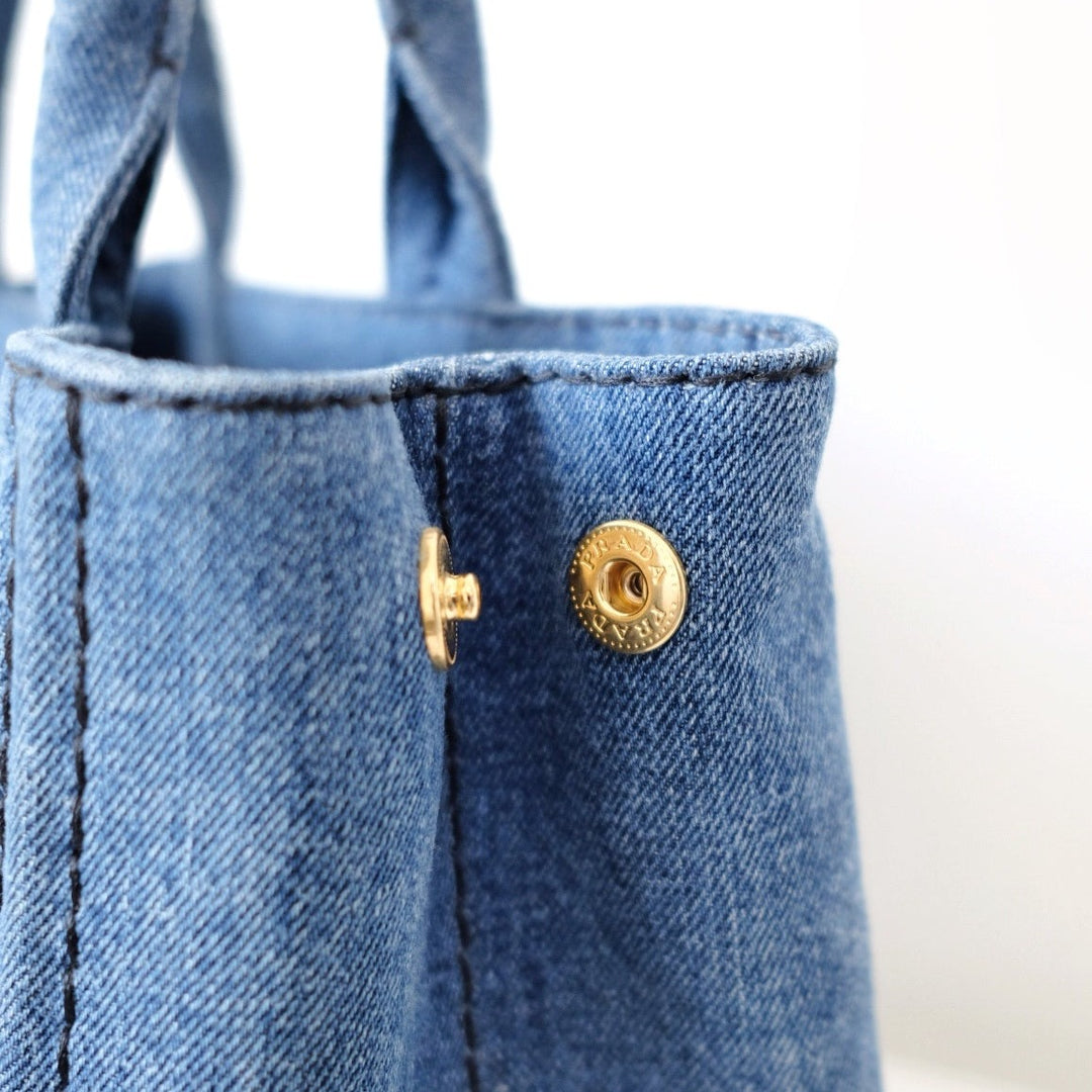 Prada canapa 2way denim shoulder hand bag