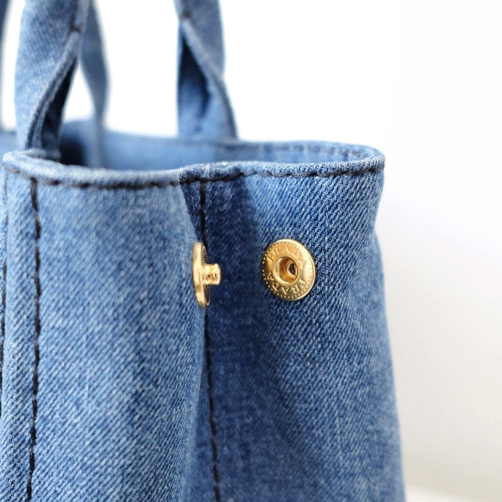 Prada canapa 2way denim shoulder hand bag