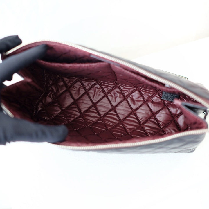 Chanel matelasse quilted clutch bag+chain
