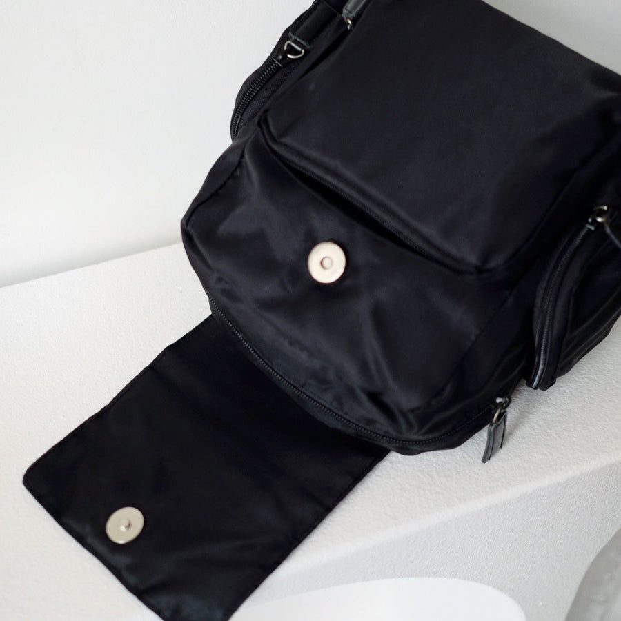 Prada drawstring tessuto black  backpack