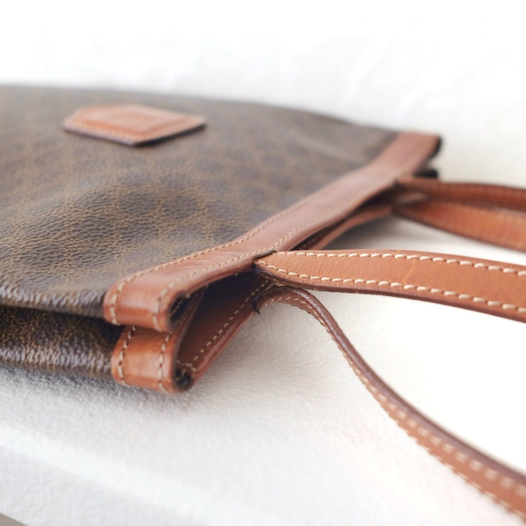 Celine macadam brown pvc leather tote bag