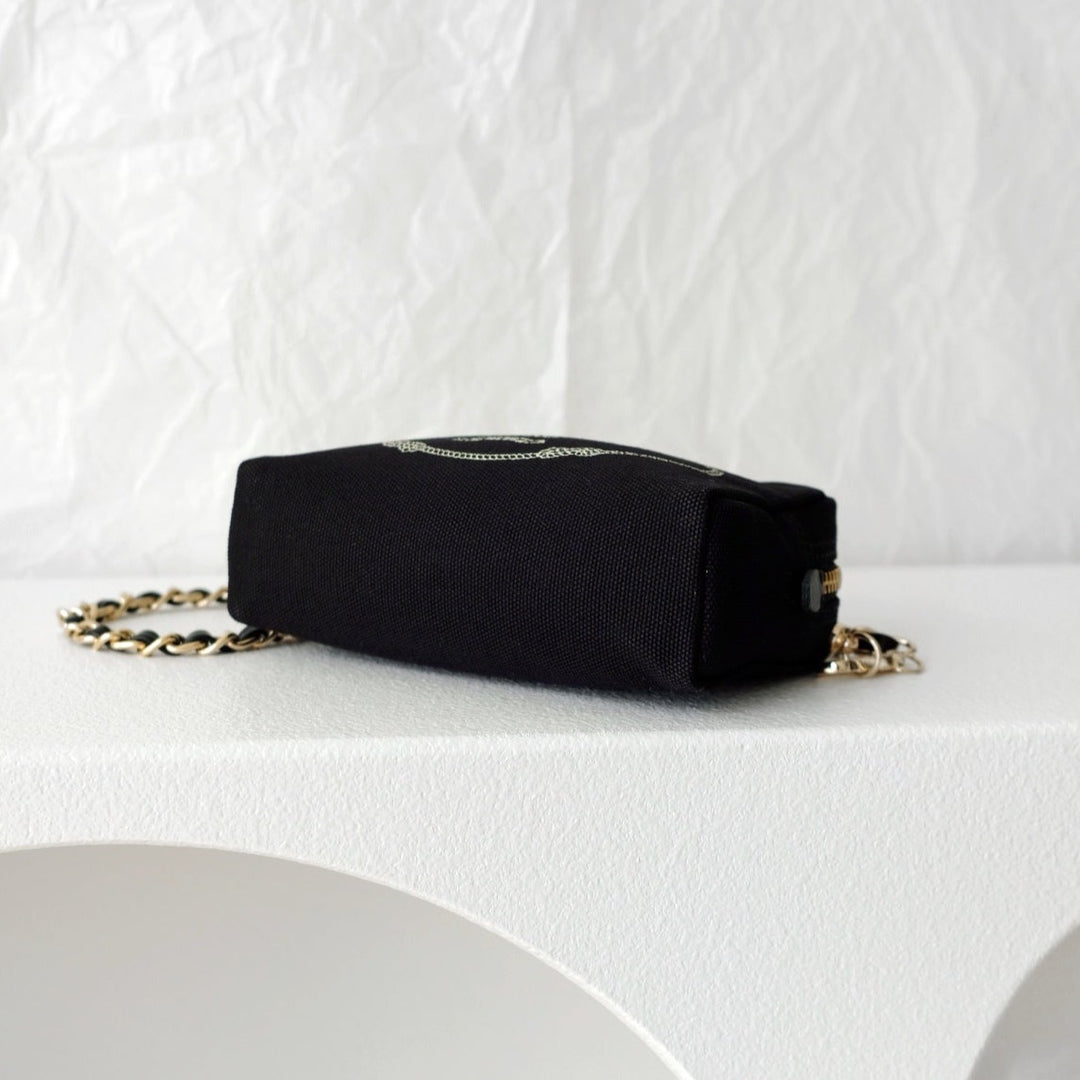Prada denim clutch+chain