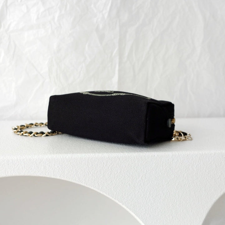 Prada denim clutch+chain