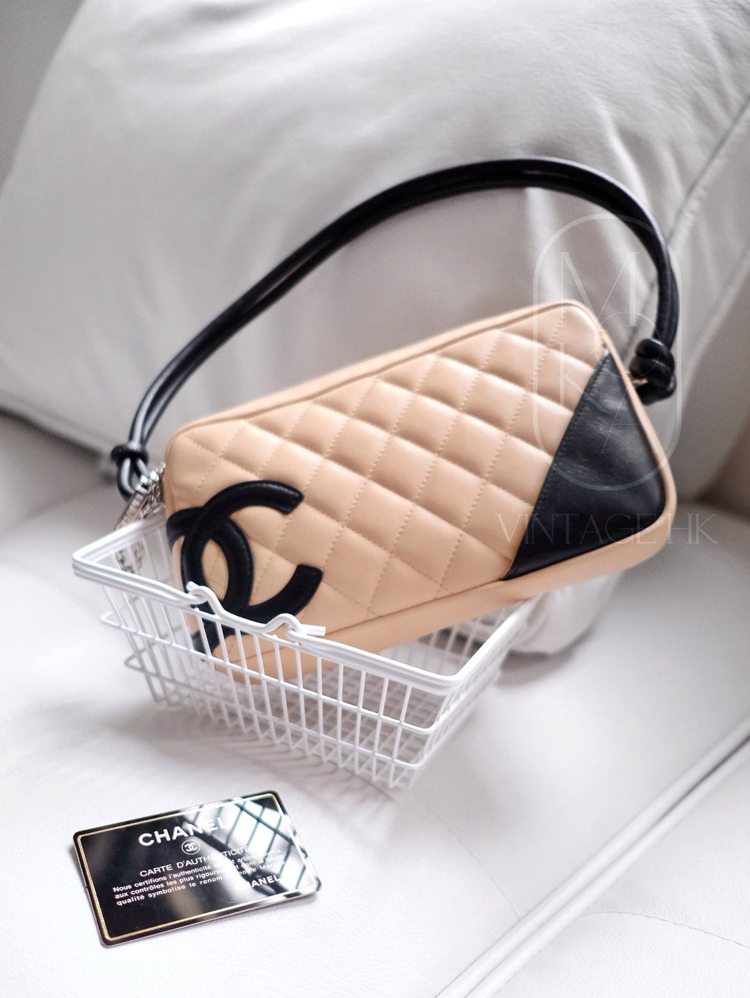 Chanel cambon small rectangle coco beige handbag