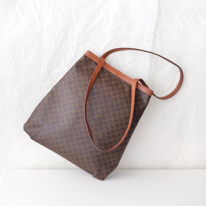 Celine macadam brown pvc leather tote bag