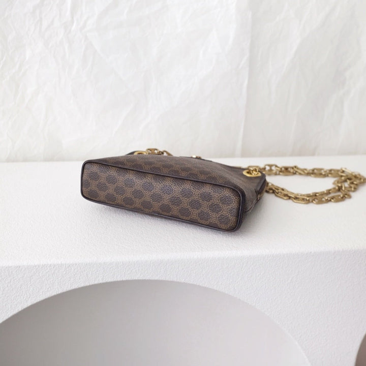 Celine leather clutch+chain