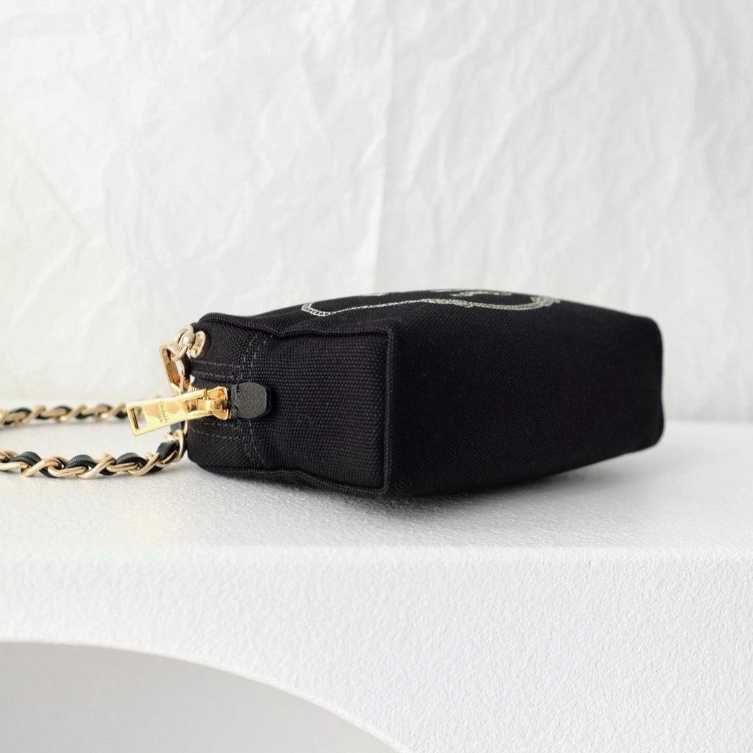 Prada denim clutch+chain
