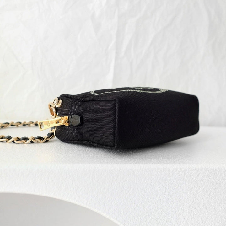 Prada denim clutch+chain