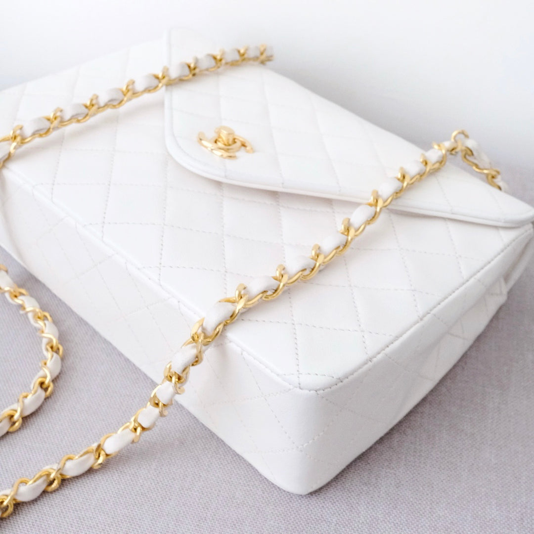Chanel vintage triangle classic flap chain bag