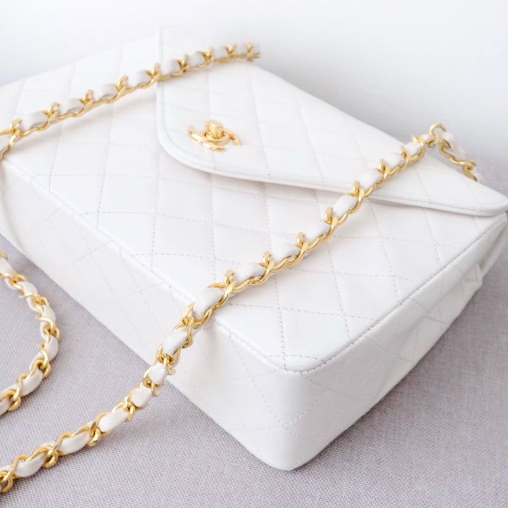 Chanel vintage triangle classic flap chain bag