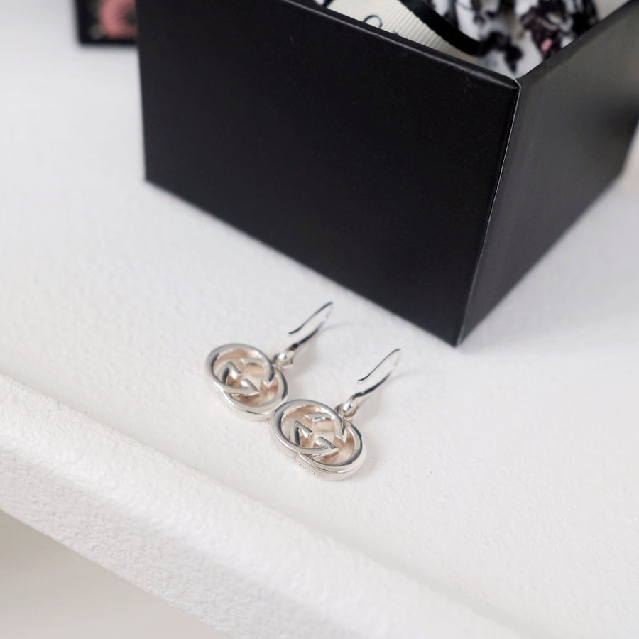 Gucci double G sterling silver drop Earrings