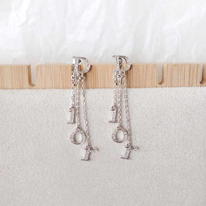 Dior vintage logo dangle earrings